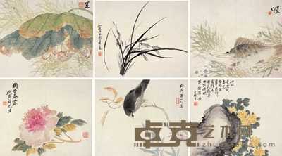 张槃 花卉 册页（十二开选六） 28×33cm×6